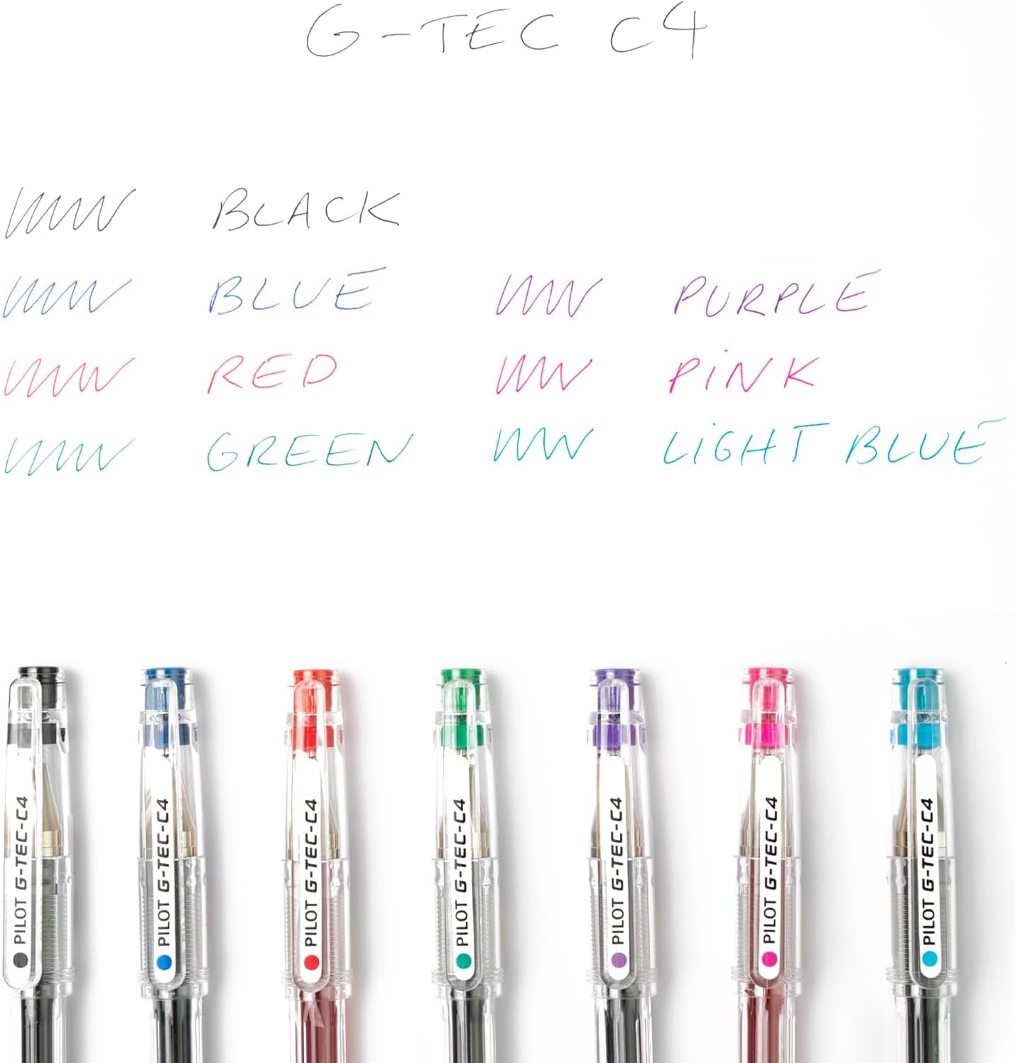 Pilot 0.4 mm C4 Gtec Gel Rollerball Tip - Black/Blue/Red/Green (Pack of 4)