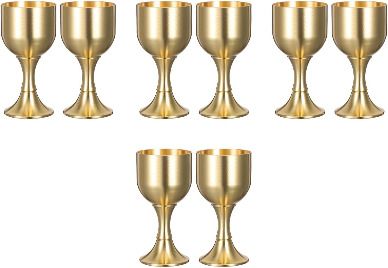 LUOZZY 8pcs Vintage Brass Goblet Stemmed Chalice for Wedding Ceremonies Rituals Themed Banquets