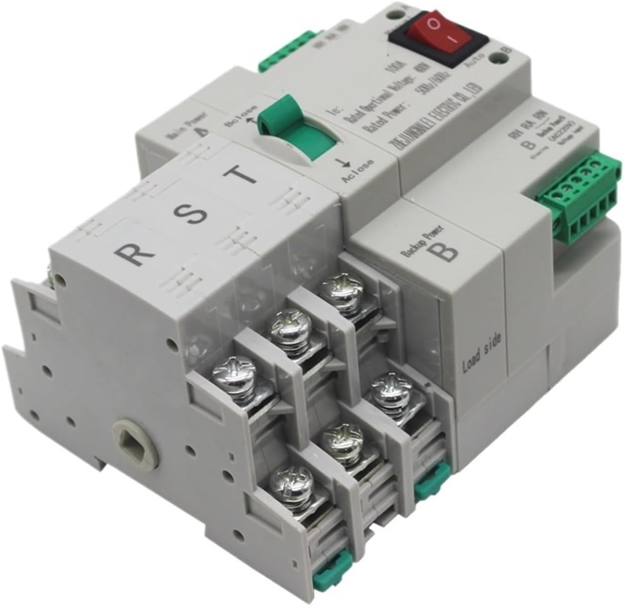 Huayong NLQ4-125/3P Automatic Transfer Switch, side-rear view
