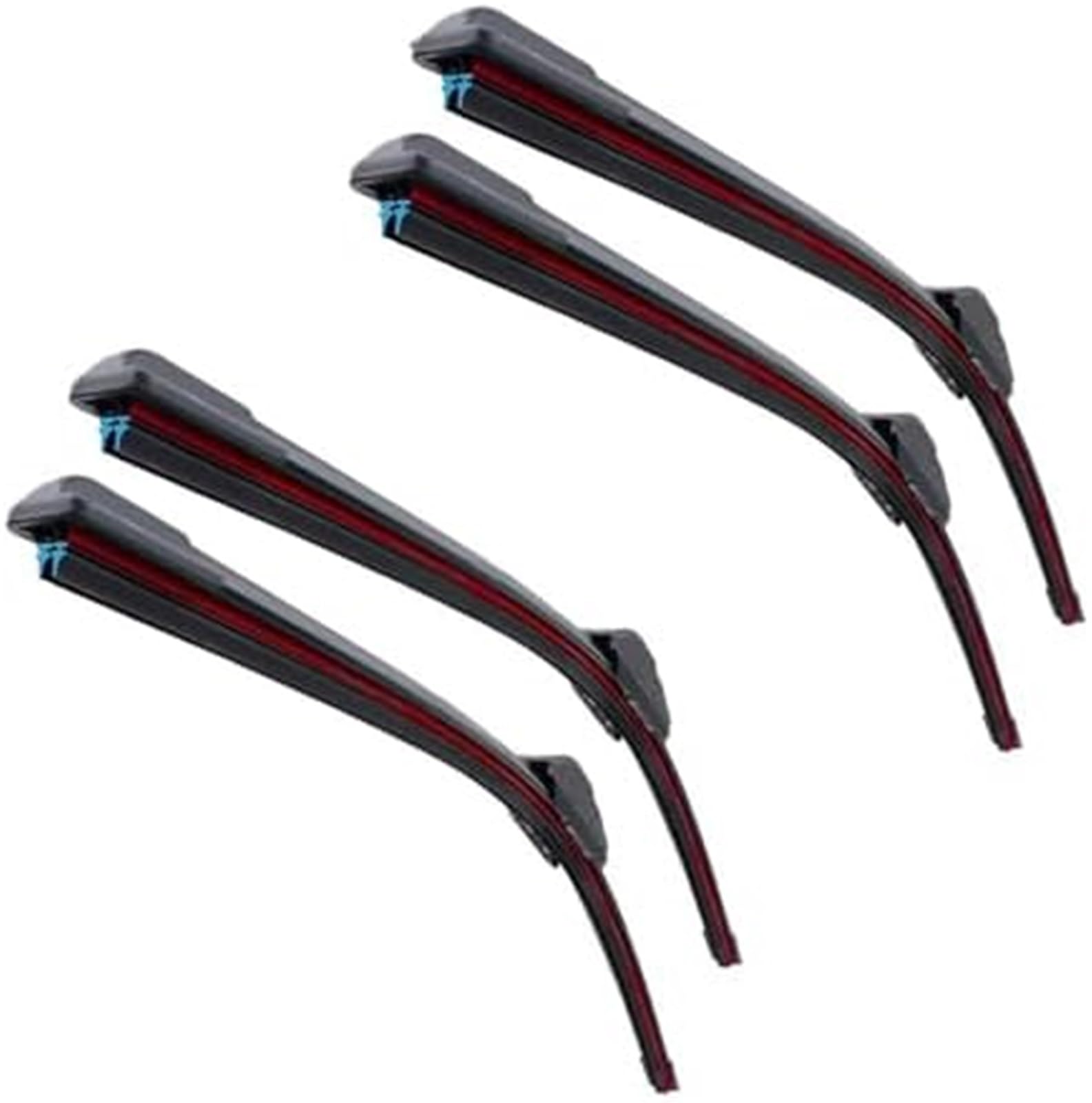 Pióro do wycierania szyb samochodowych 2 szt. Pióra wycieraczek samochodowych dla mercedes-benz klasy A W177 2018-2022 przednia szyba podwójna gumowe akcesoria(BLACK 4pcs)