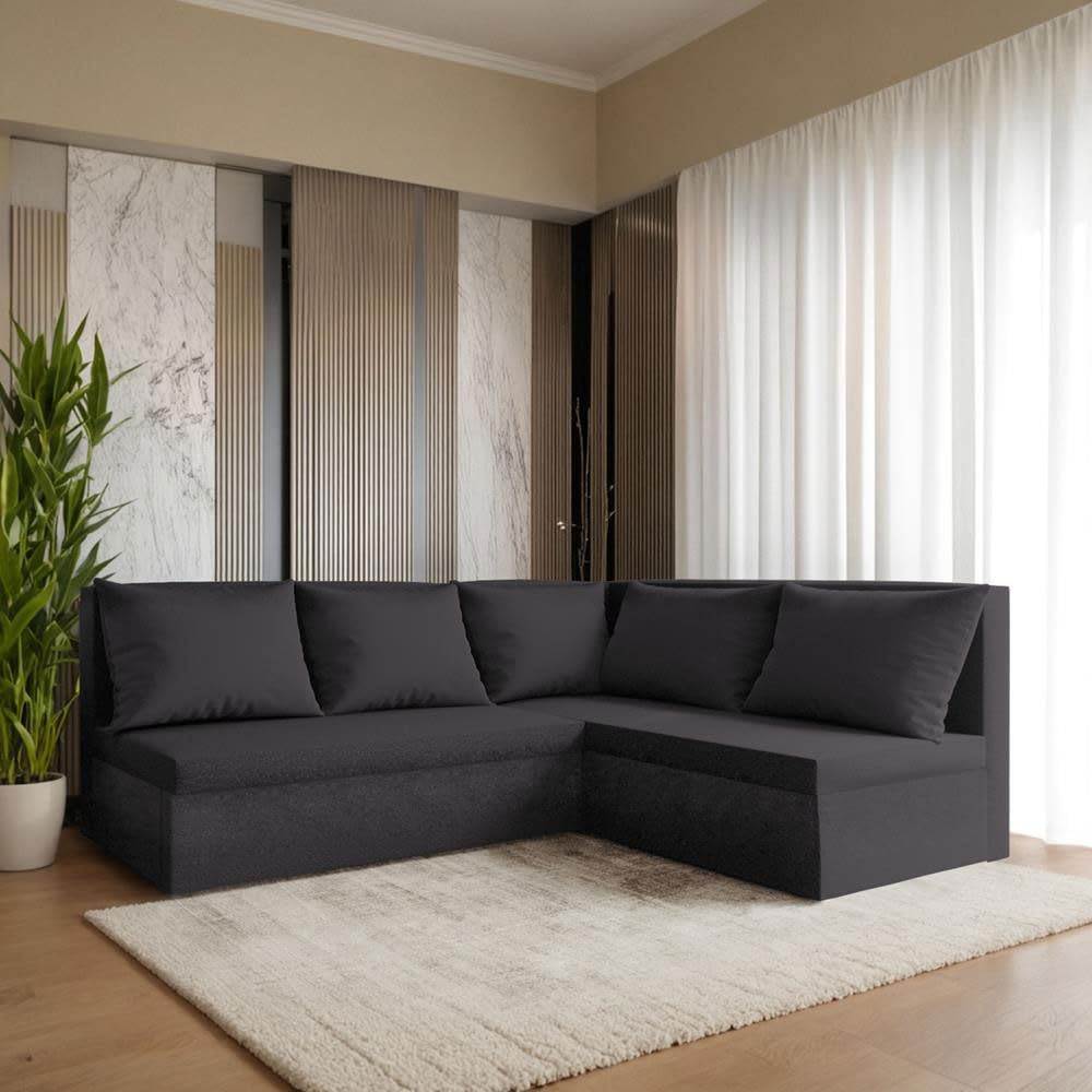 Hugo L Ecksofa 206x165cm Graphit Wohnzimmer Couch Schlafsofa