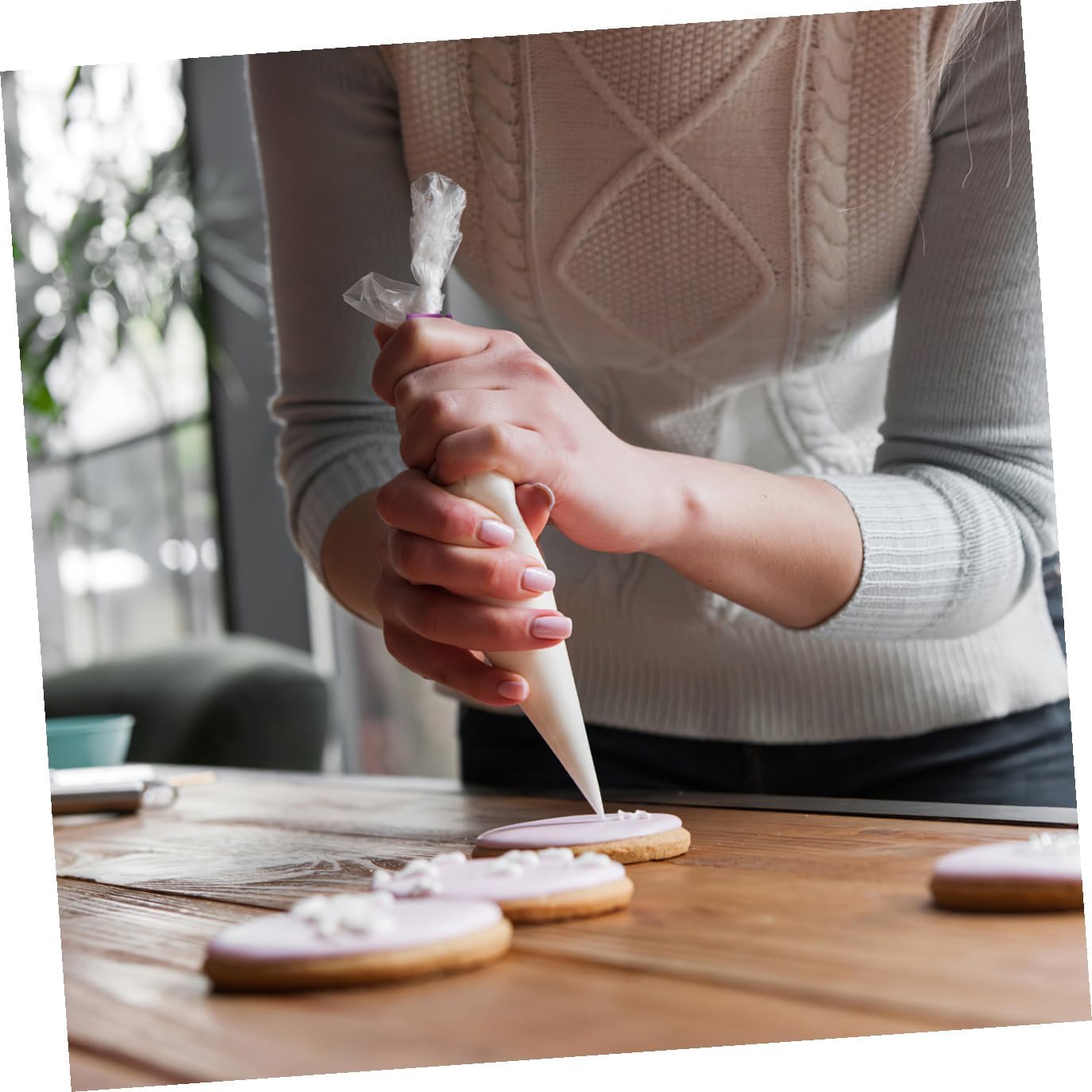 Disposable Cake Piping Bags Set, Hdpe Strong Thick Adjustable Opening