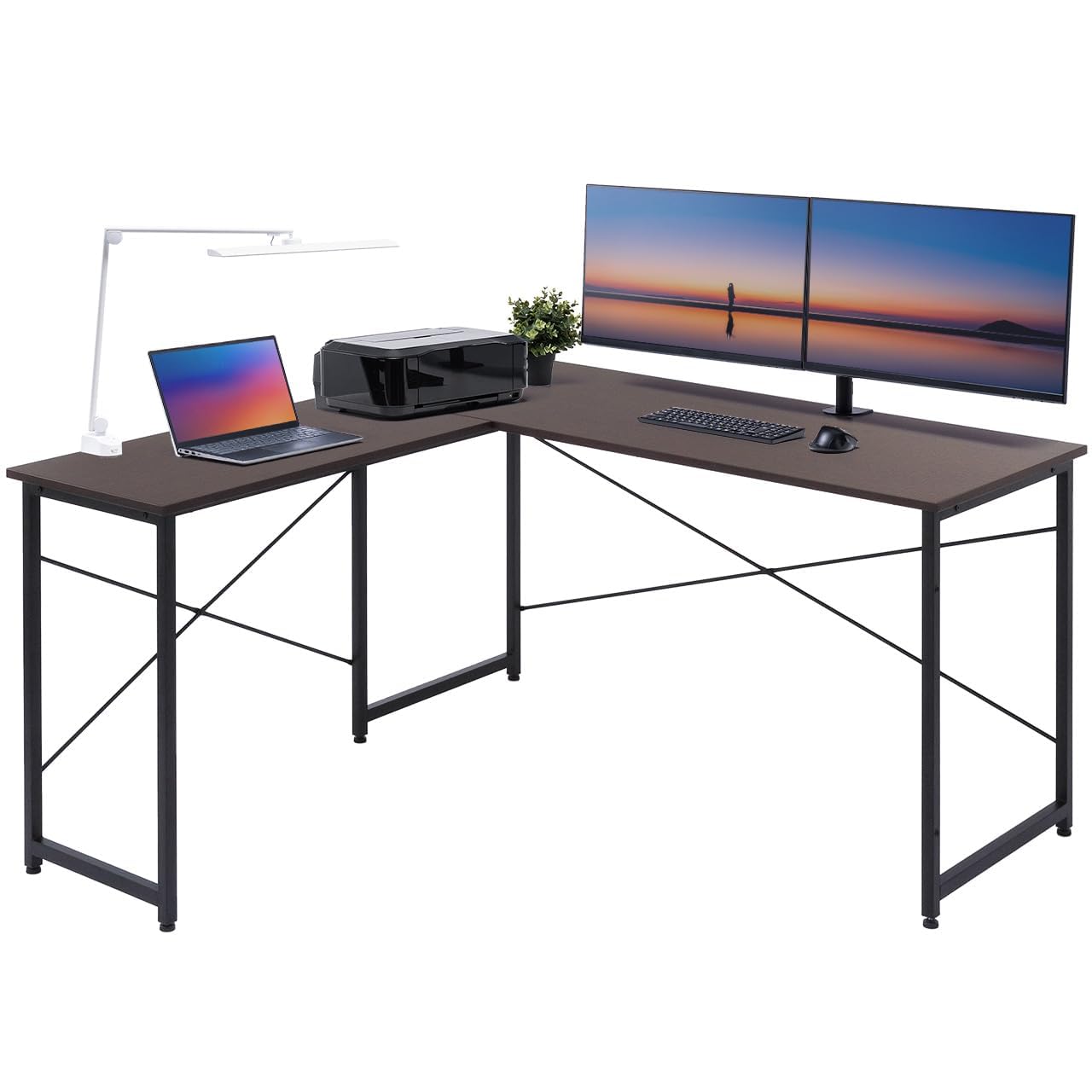 Amazon | L字デスク パソコンデスク L字 モニターアーム対応 幅150cm+