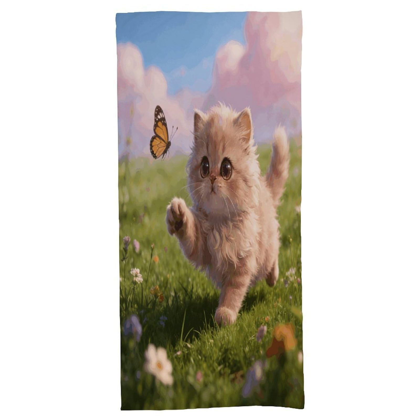 Fodpand Style Chasing Butterflies Bath Towel, Highly Absorbent & Quick Drying Beach Towel, Compact & Lightweight Pool Towel For Bathroom, Beach, Pool, Gym, Spa, And Hotel Use