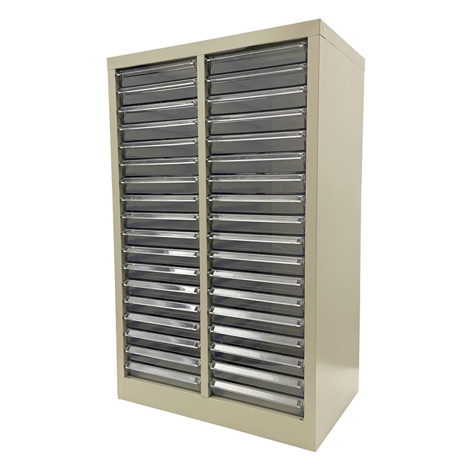 Gabinete de documentos transparente – 36 cajones para almacenamiento de papel de archivos, sistema de archivo vertical para oficina, almacén, garaje, diseño sin puerta, solución de almacenamiento de