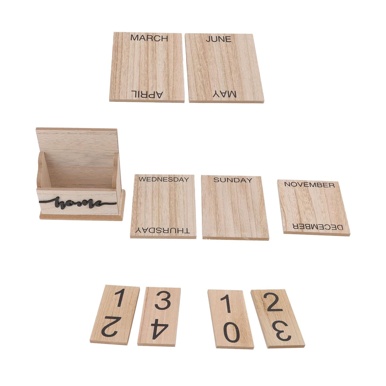 Calendario da Tavolo Perpetuo in Legno Calendario Perpetuo retrò Blocco in Legno Massello Classico Bellissimo Calendario da Tavolo Vintage Natività Antica Avvento