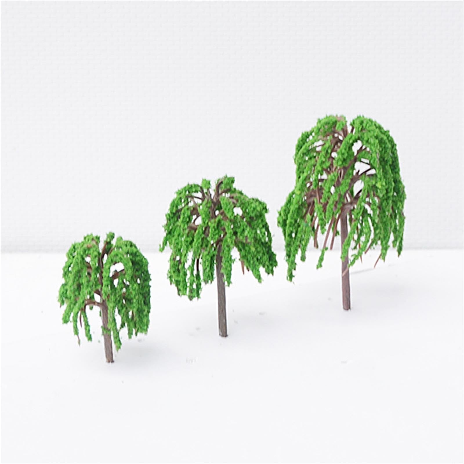 30 pezzi mini modello di albero salice in plastica paesaggio fai da te
