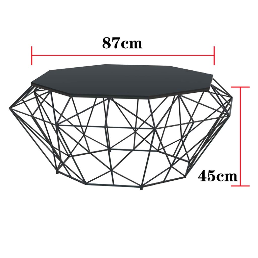Amazon.co.jp: 八角形のコーヒーテーブル、黒強化ガラステーブルトップ