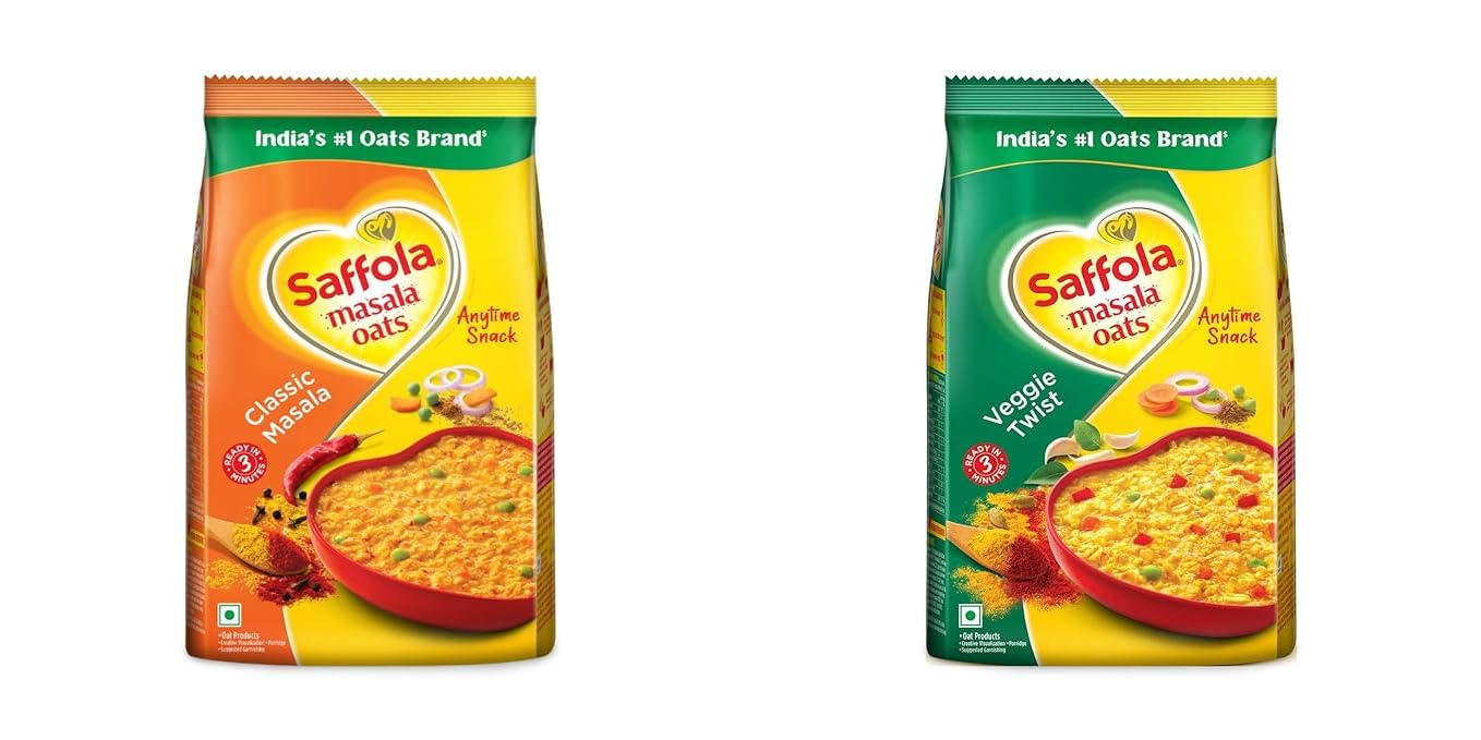 Saffola Masala Oats| Classic Masala 500 G+ Veggie Twist 500G| Pack of 2| 1 Kg (B0CYSN9JZB) Amazon Price History, Amazon Price Tracker