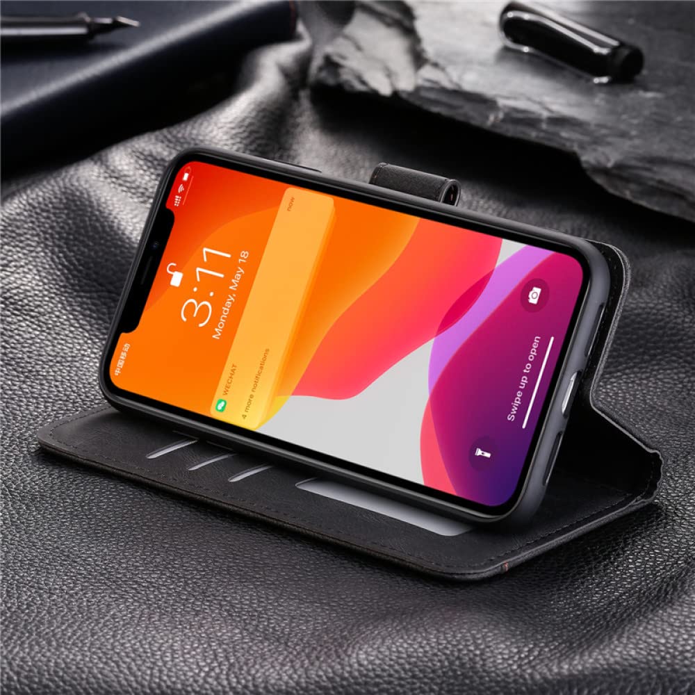 LENSUN Coque iPhone X, Etui iPhone XS Cuir Véritable Portefeuille [RFID