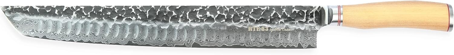 Route 83 KNIVES By MOE CASON XXL 14" Signature Carving Brisket Knife - Italian Olive Wood Handle