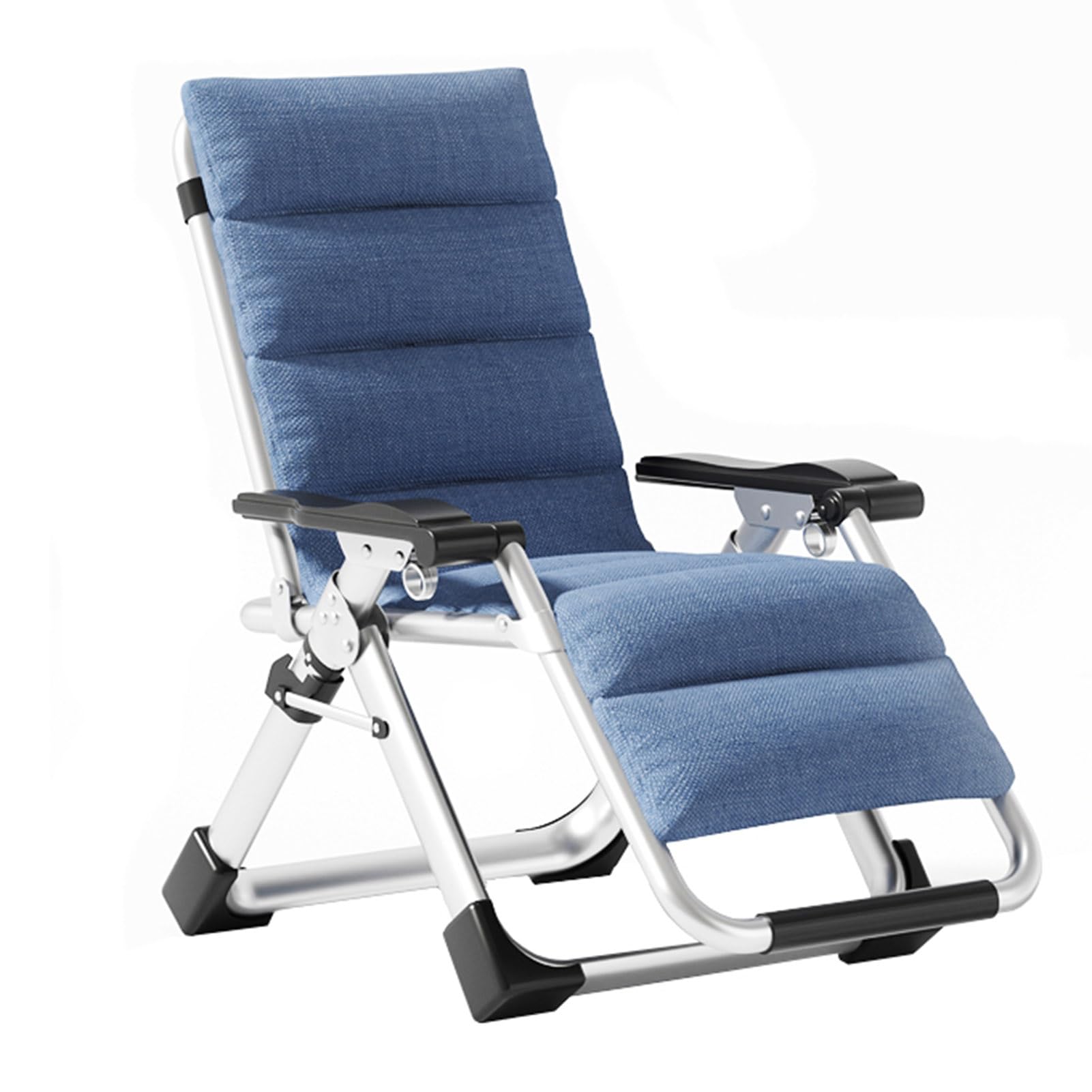 WOTZOV Recliner, Folding Aluminum Alloy Sun Lounger, Adjustable Balcony Siesta Chair, Patio, Garden, Camping Portable Lounge Chair, With Cushion