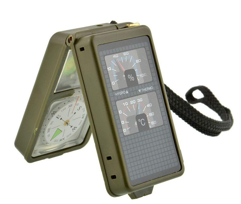 Beau Boussole Multifonction, Boussole de Navigation Militaire de Randonnée Antichoc, pour La Randonnée Camping Escalade Exploration des Activités de Plein Air Durable