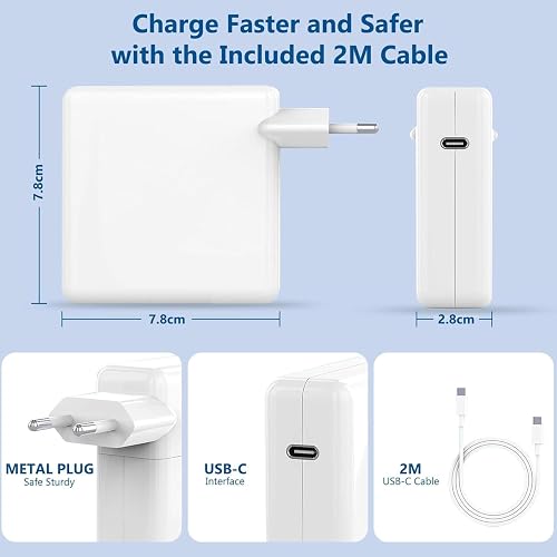 LTBSTOYE Chargeur 100 W Compatible avec Mac Book Air 13/15 Pouces, Pro 14/13/12 Pouces 2022-2018, iPad Pro, Compatible avec Lenovo, HP, Samsung, Dell, ASUS et Tous Les appareils USB-C - 2