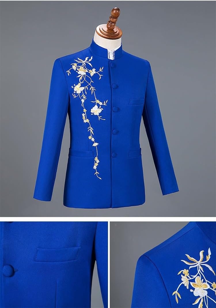 Mens Performance Suit Set Host Singer Formal Attire