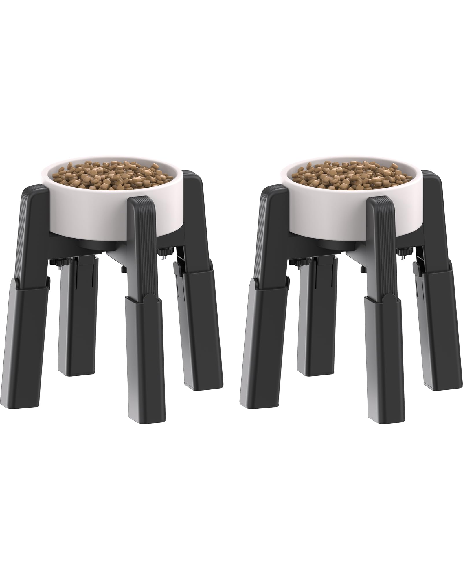CZPET Dog Bowl Stand with Adjustable Height and Width [2 Pack, Stand Only]