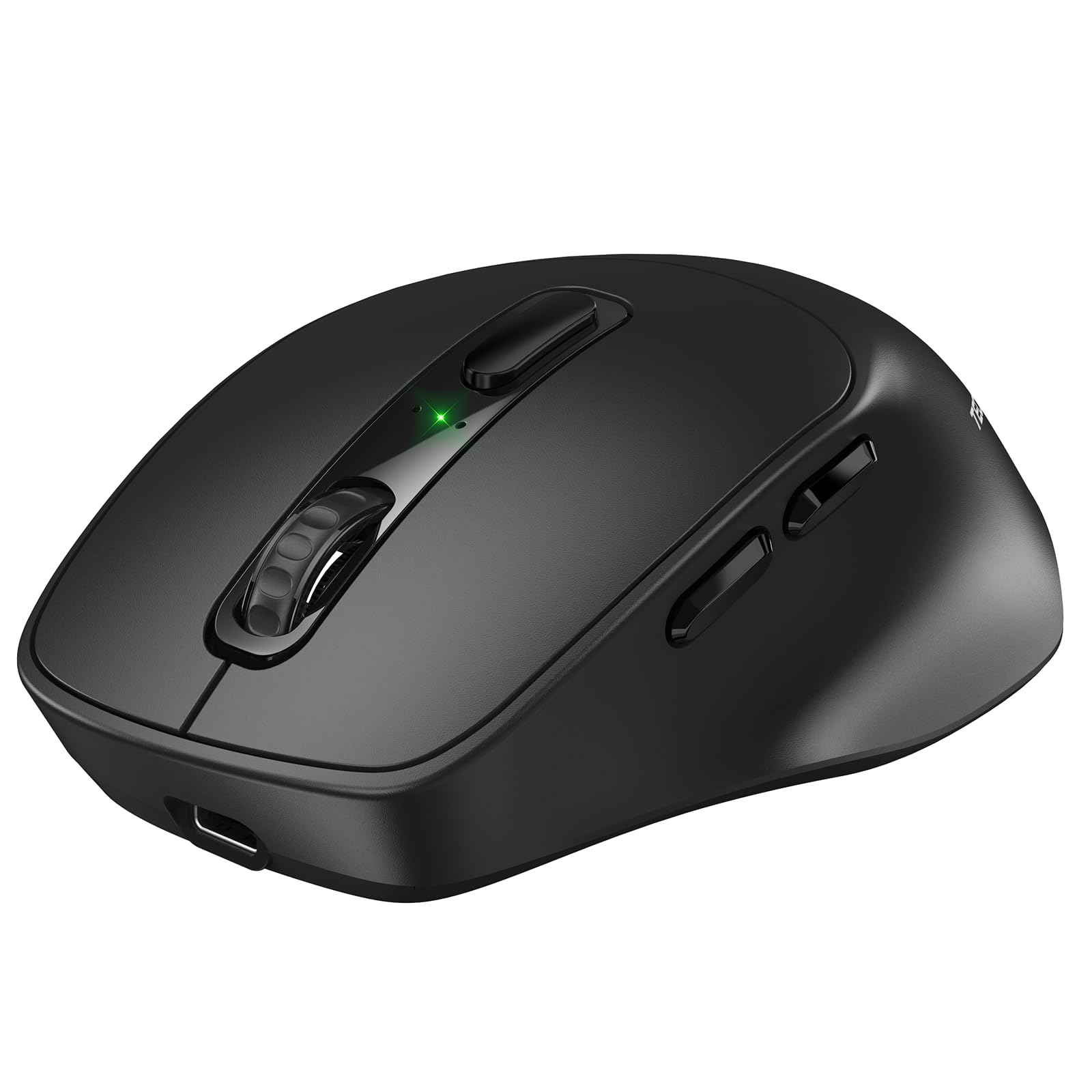 TECKNET Rechargeable Bluetooth Mouse, BT5.0/BT3.0/2.4G Wireless Mouse-Black