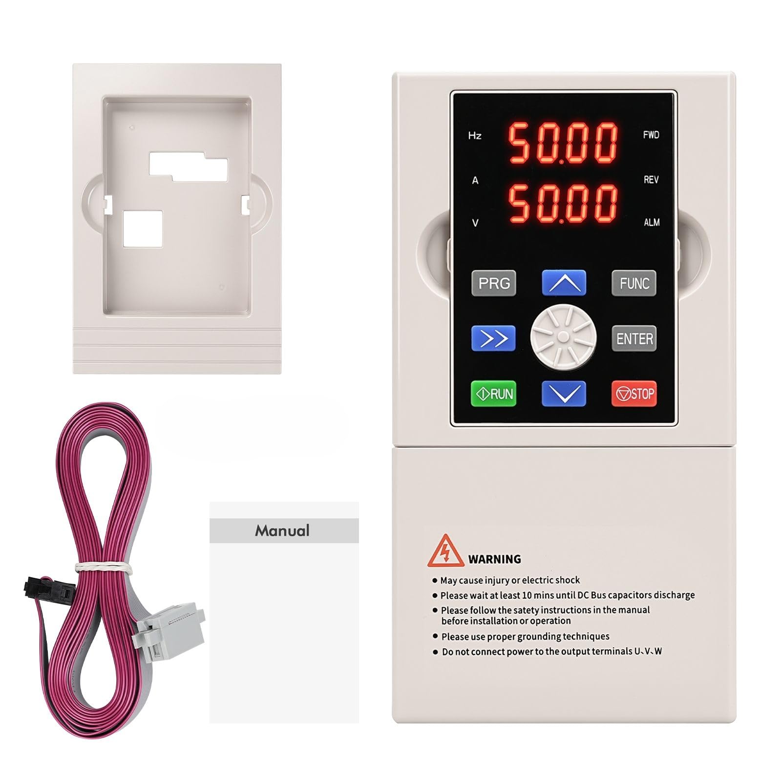 Inverter per Motori Trifase 2.2kW Variatore di Frequenza 220V Ingresso monofase Uscita trifase Inverter di Frequenza CNC Trifase Trasformatore con vassoio+cavo di prolunga da 2m JLS-DF-2S-2.2GB 2.2KW