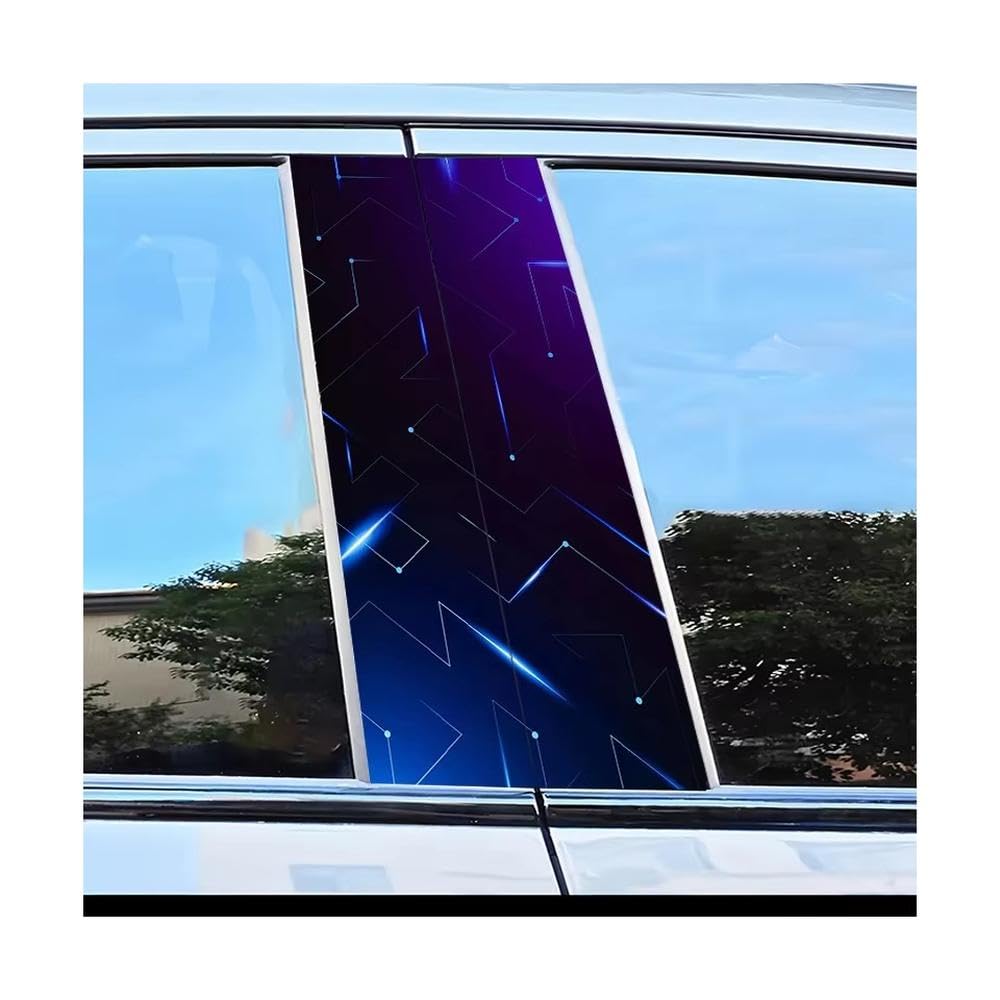 Decorative Items 2 PCS Car Door Pillar Decoration Sticker Geometric Shapes Pattern Scratch Resistant Film
