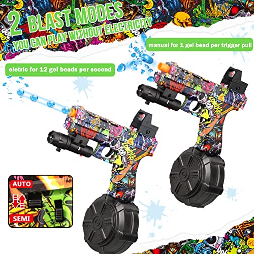 Electric Gel Ball Blaster Pistol Jm-X2, Manual & Automatic Dual Mode Splatter Blaster With Drum, Orby Gun Splat Toy For Backyard Fun And Outdoor Games(Red) #TOP3