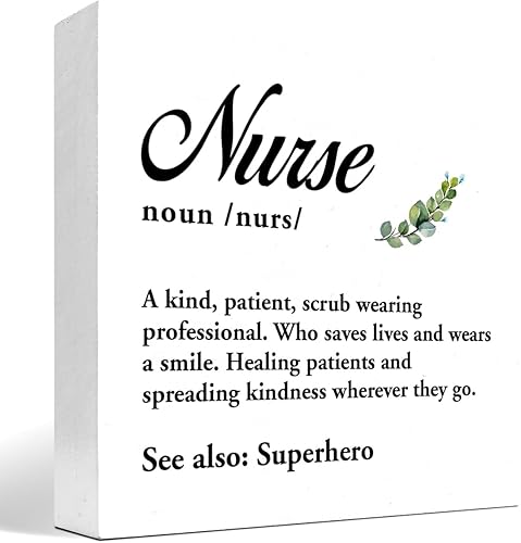 Letrero de madera para enfermería, decoración de escritorio, regalo de agradecimiento para enfermera, caja de madera, placa de decoración de