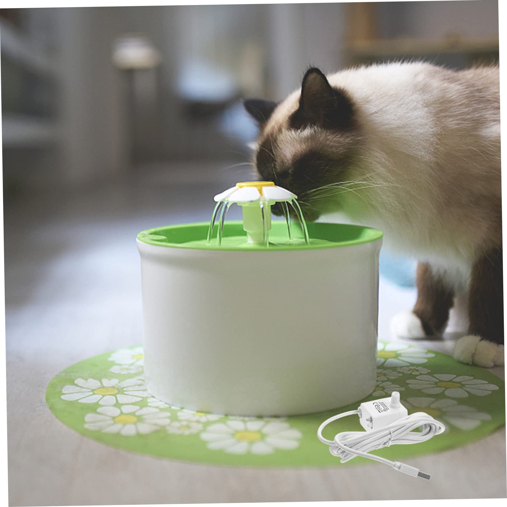 Bomba de Repuesto para Fuente de Agua de Gatos 5v1a Luz | Abs Blanco, Sumergible para Dispensador de Mascotas, Incluye Cable Usb, Uso en Hogares y Tiendas