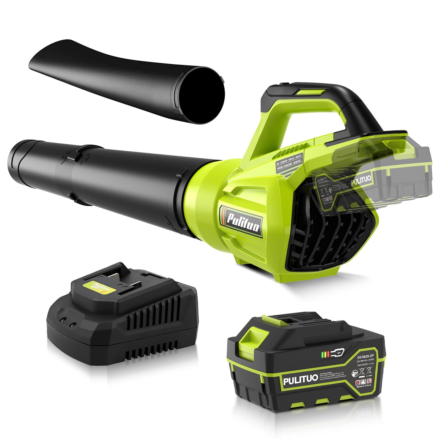 Cordless Leaf Blower 500 CFM 125 MPH, Powerful 18V Battery Leaf Blower with 4.0Ah Battery & Fast Charger, Lightweight Handheld Electric Garden Blower, Variable Speed for Lawn, Patio, Leaves & Debris