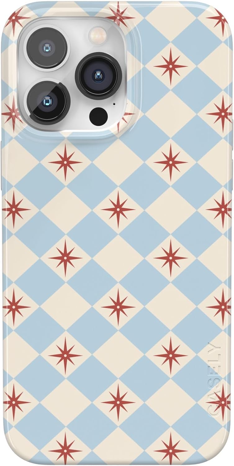 Casely iPhone 14 Pro Max Case | Chelsea Checker | Starlight Tiles | Compatible with MagSafe | Classic Ultra Thin Design
