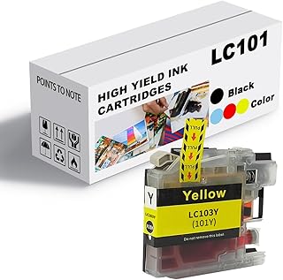 Combo De Cartucho De Tinta Para Brother LC101BK LC101C LC101M LC101Y HILIELTO DE HIGH, J285DW J470DW J475DW J650DW J870DW J875DW J245DW J450DW J152W Yellow