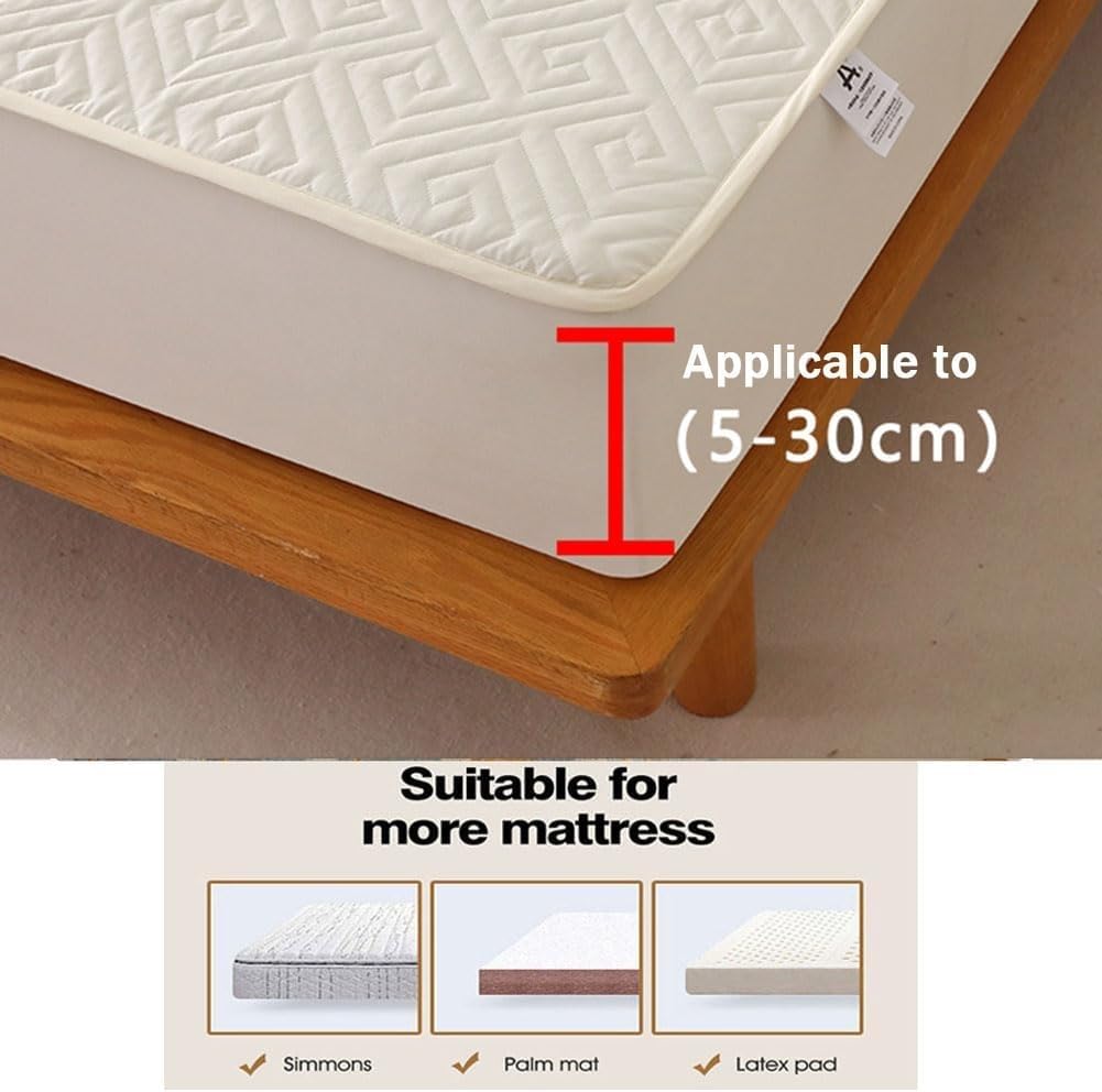 Coprimaterasso Impermeabile Matrimoniale, Lenzuolo con Angoli Elasticizzati e Tasca Profonda, Copertura Completa, Tessuto Traspirante e Morbido per la Protezione del Letto (Kaki, 120 * 200 c