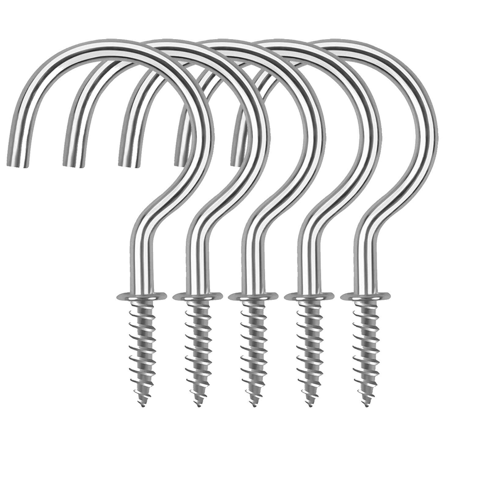 20PCS Cup Hook Metal Ceiling Hooks Multipurpose Vinyl Coated Screw-in Wall Hooks for Hanging Plants, Cups,Kitchen Hooks, Utensils, Lights and Stuff Great for Indoor & Outdoor Use (Zinc Platted, 19mm)