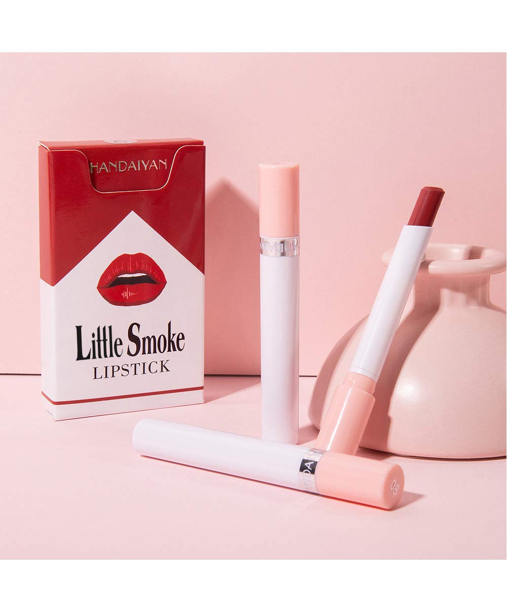 Emirde 4 Colors Matte Cigarette Lipstick Pack Set Tube Nude Red Lips Long Lasting Waterproof Liquid Lipstick Women Make up Velvet Cosmetic Lipsticks A : Beauty & Personal Care
