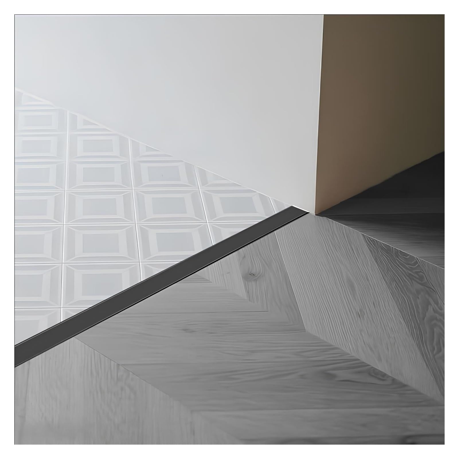 Umbral tapajuntas para suelo, perfil de compensación de altura Tira | 80-150cm Perfil de transición Aluminio, Tira de Impermeable Unión para Suelos(Red,33.0mmx125cm)