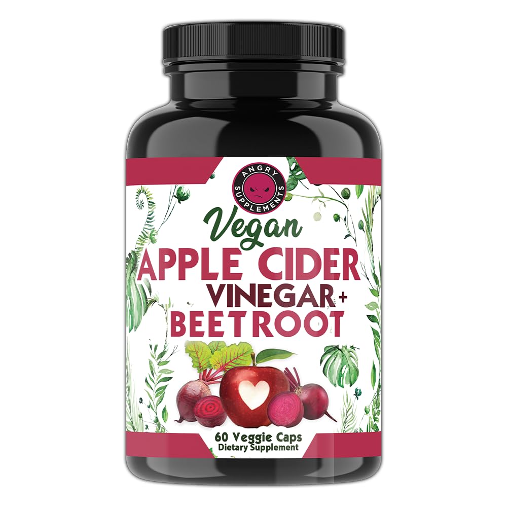 Angry Supplements Vegan Apple Cider Vinegar + Beet Root Veggie Capsules for Men and Women– 500mg Apple Cider Vinegar & 500mg Beet Root per Serving (2-pack/120ct) — Amazon image 3
