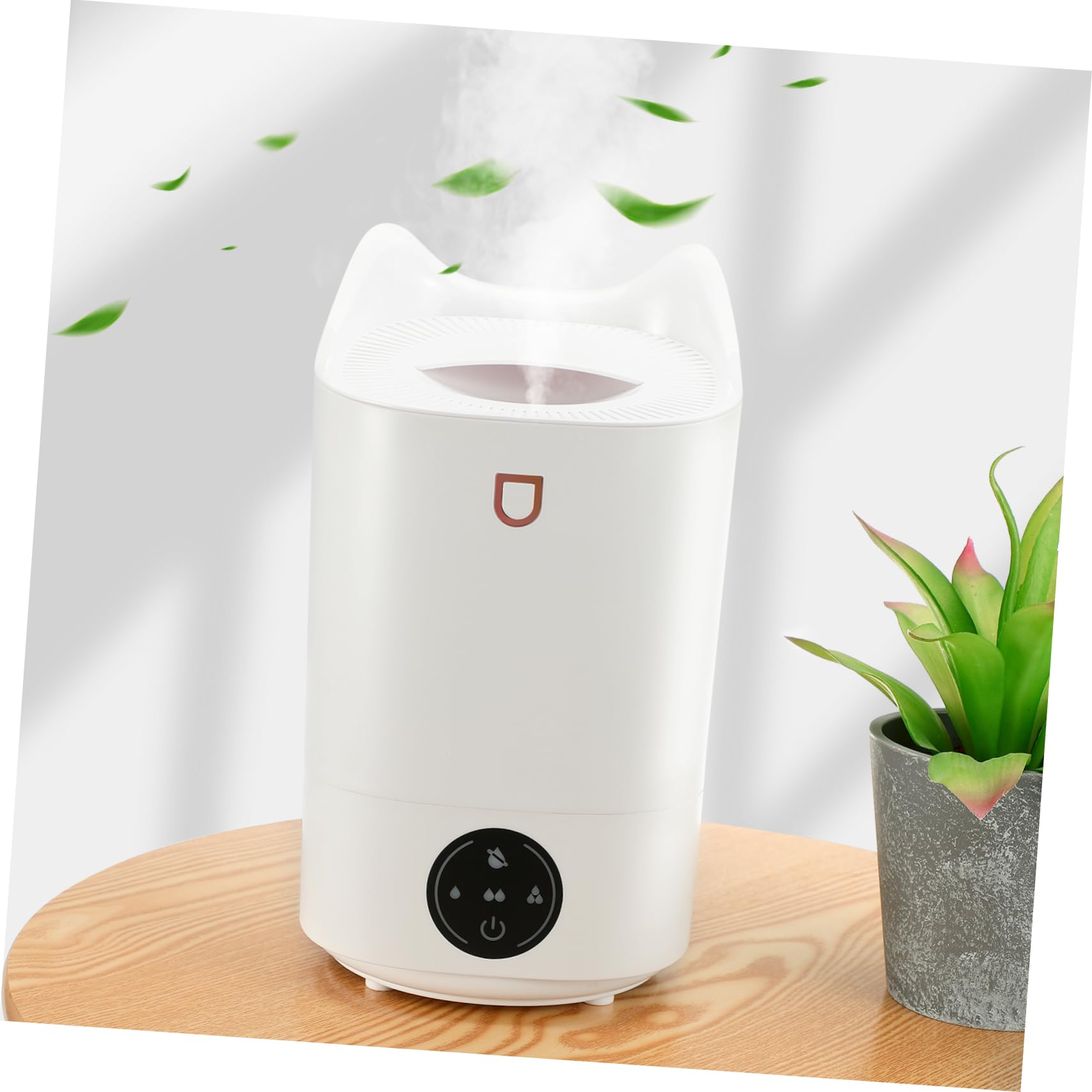 Umidificatore 3, 1l Bianco in Plastica per Stanze Piccole e Scrivania | Touch Screen Intuitivo, Design Minimalista, Umidità Prolungata per Uso Quotidiano