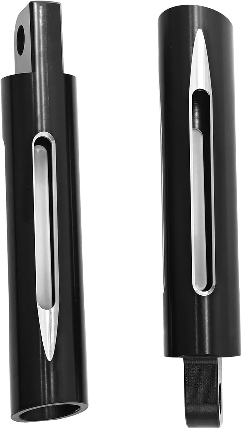 2 Pcs Motorcycle Rear Footpegs CNC Cut Threaded Mounting Foot Pegs Footstool Pedals Replacement for Harley Sportster Road King Electra Glide Fat Bob Dyna Touring Black