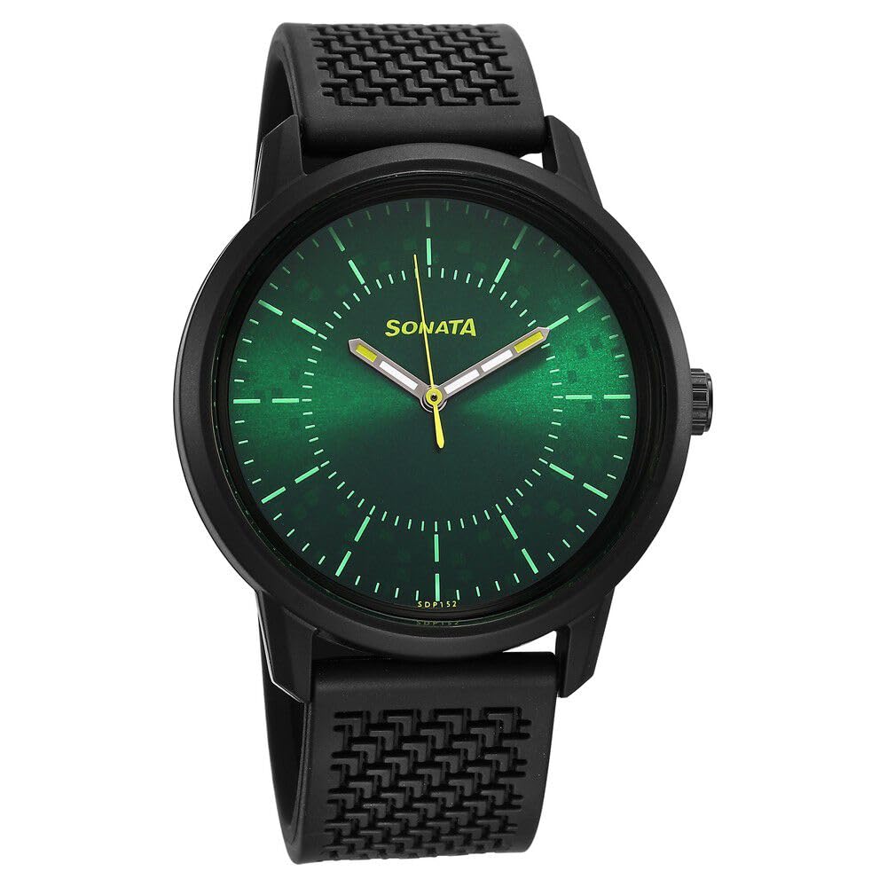 Sonata Volt Quartz Analog Green Dial Polyurethane Strap Watch for Men-77085PP22W (B0CSP6RVM3) Amazon Price History, Amazon Price Tracker