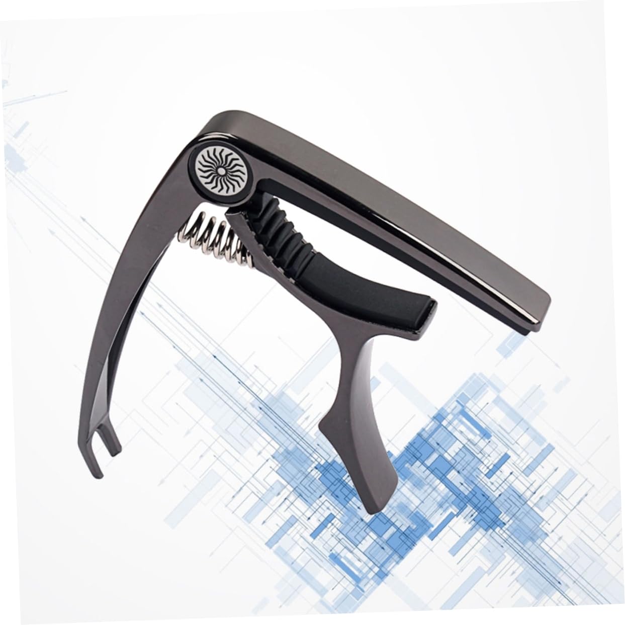 TOYANDONA 3pezzi Capotasto Chitarra Elettrica e Acustica Con Accordatore Clip Strumento Per Chitarra Ukulele Banjo e Mandolino Nero Opaco