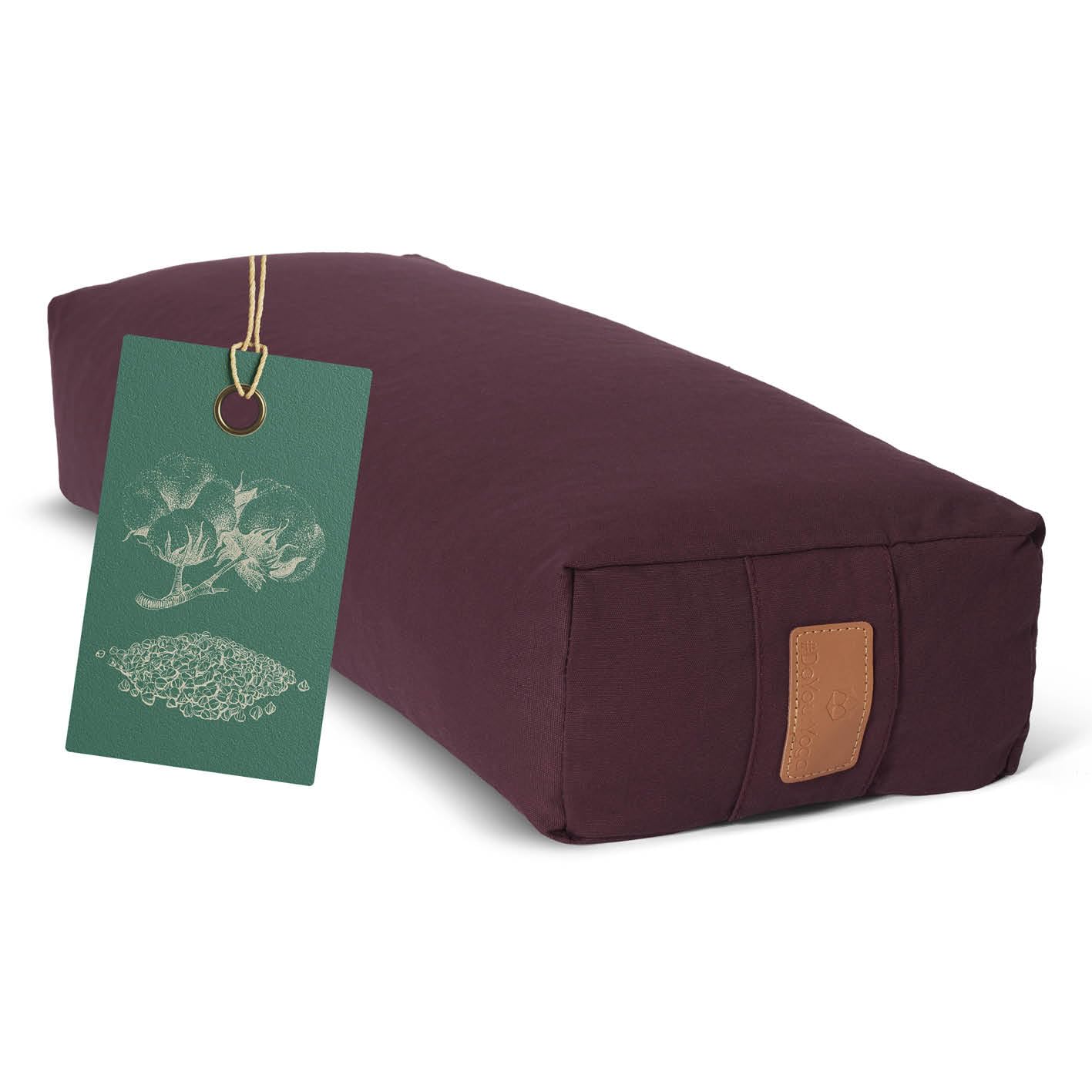 #DoYourYoga Paravati - Cuscino da yoga con ciotole di grano saraceno biologico (KBA), rivestimento lavabile, 67 cm x 13 cm, cuscino da meditazione/cuscino Zafu per Yin Yoga – Viola