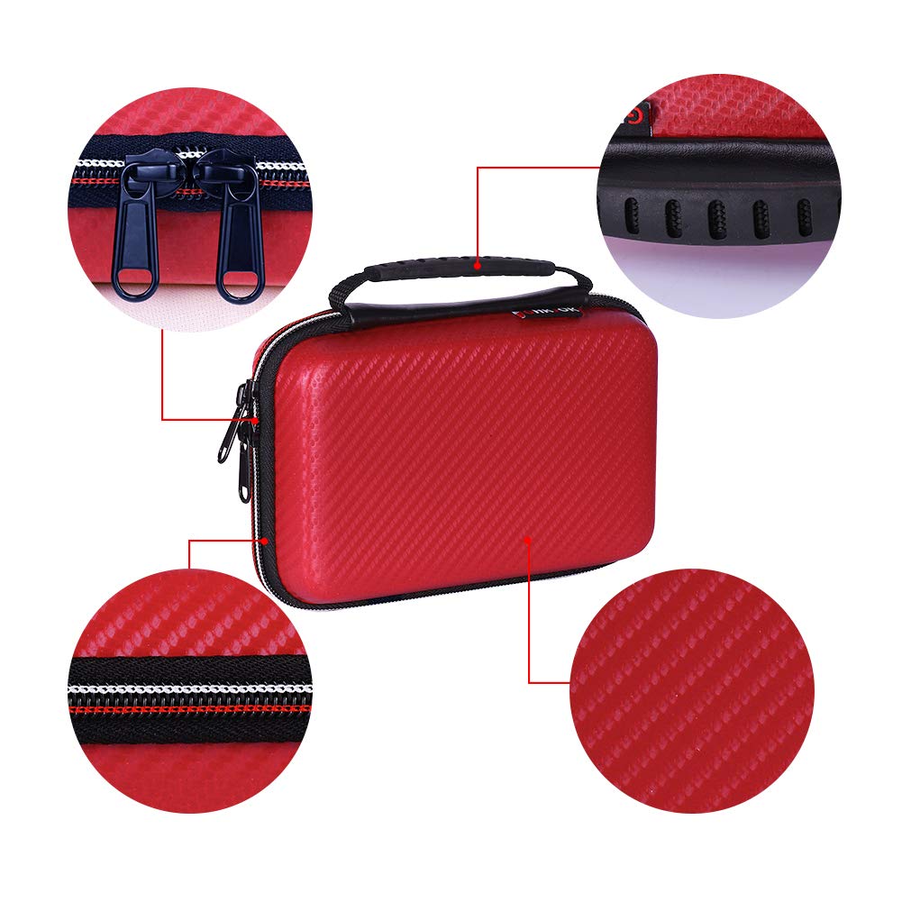 Soyan Carrying Case for New Nintendo 2DS XL and New 3DS XL, with Carry Handle and 16 Game Holders (Red)