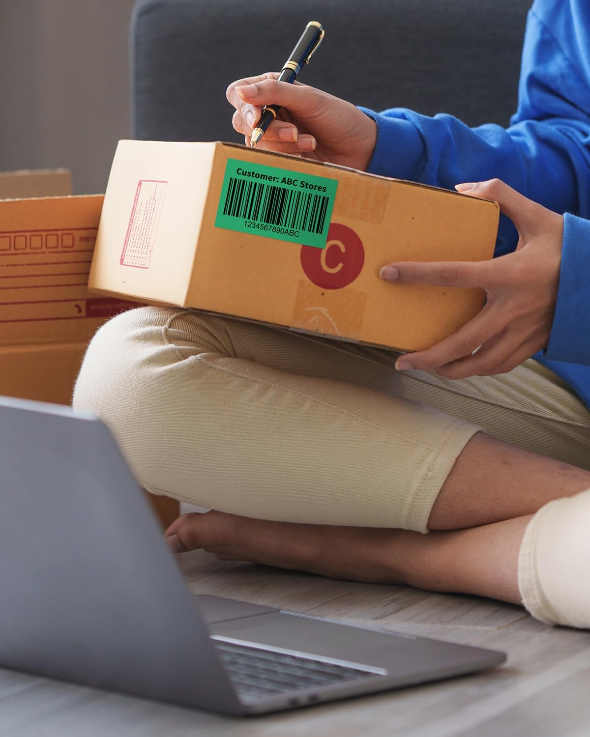 Continuous Length Labels Replacement for Brother DK-2205 (2.4 in x 100 ft),Compatible with Brother QL QL-800, QL-810W, QL-820NWB Label Printers,6 Rolls + 1 Refillable Cartridge Frames, Green - Image 6