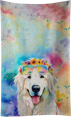 Miniatura 1 de Caroline's Treasures DAC2518KTWL - Toalla de cocina de gran pirineo hippie Dawg, toalla de mano para invitados, toalla de baño decorativa para cara,