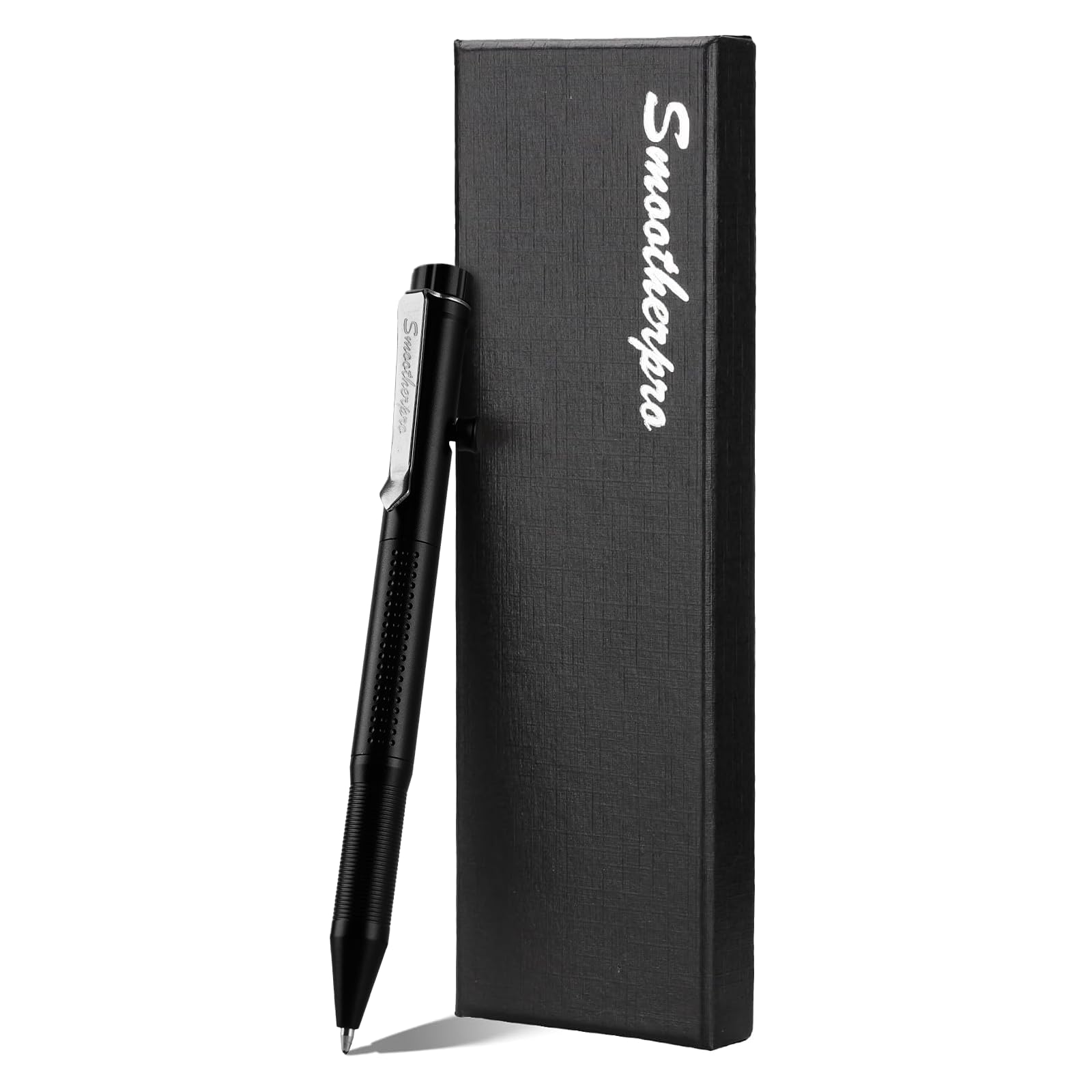 SMOOTHERPRO Bolt Action Aluminum Pen | Ballpoint and Pencil in One with Graphite Alloy Tip Retractable Twist Design | Compatible with Parker Refill | for Office Sketching Journaling (APG01) | Black