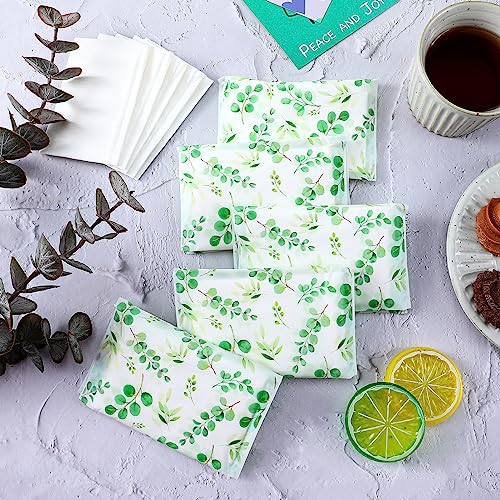 Image of Geyee 50 Pack Travel Tissue Packets Facial Paper Napkins, Leaves