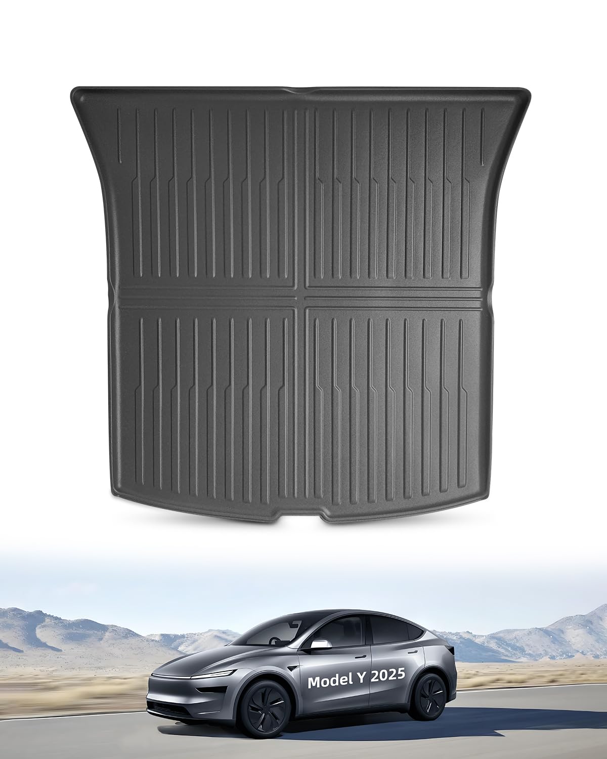 TPE Mata do Bagażnika do Tesla Model Y Juniper 2025 2026 | Dywanik do bagażnika Oryginalna, Maty do Bagażnik z Wysokimi Krawędziami, Akcesoria Antypoślizgowymi i Wodoodpornymi