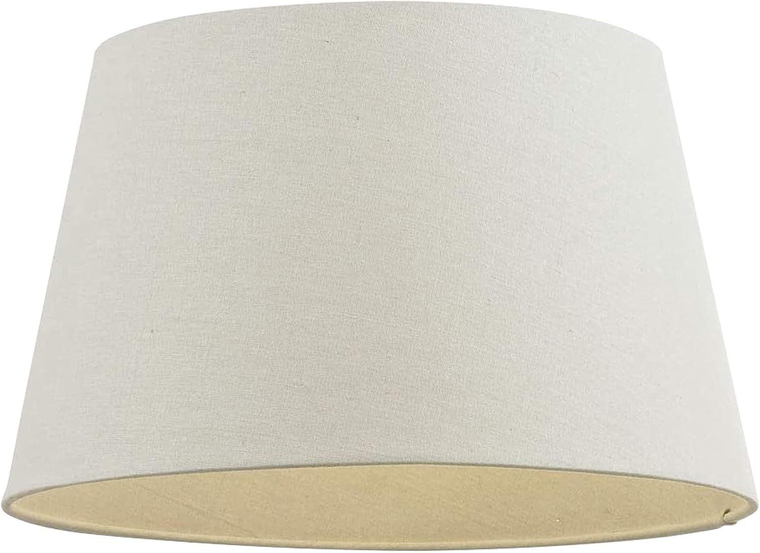 Beau Modern Ivory Linen Effect Fabric E27/B22 Table Lampshade Tapered Light Shade 16 Inch, Cream