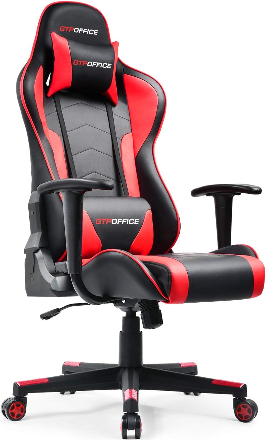 GTPOFFICE Gaming Chair Racing Style Office Ergonomic Conference Executive Manager Work Chair High Back Adjustable Swivel Computer Desk Task Chair Tilt E-Sports Chair (Red 2)