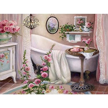 Amazon Com 5d Diy Full Drill Diamond Painting Bathtub Embroidery Craft Kit Home Decor