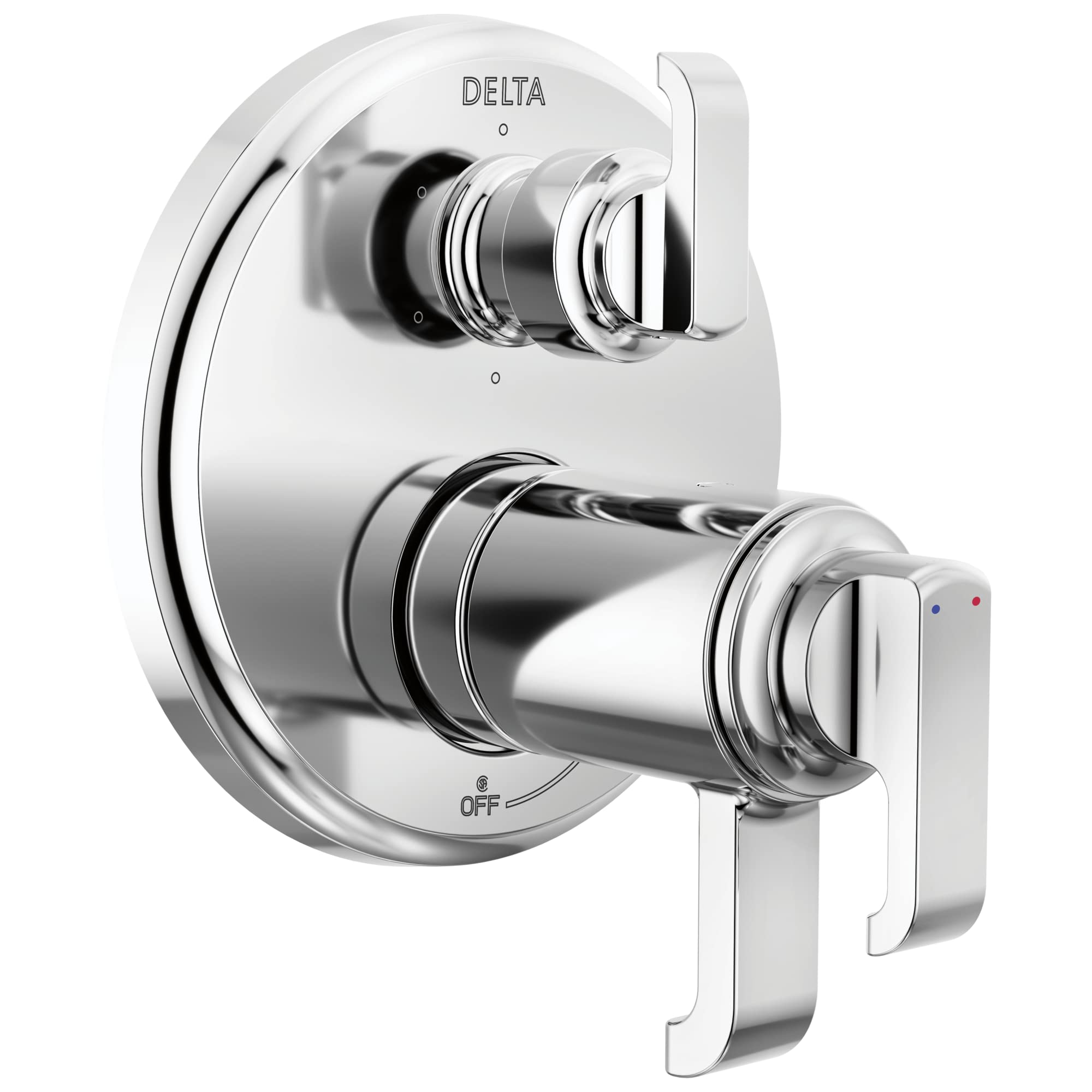 Kit de garniture Delta Tetra 17T Chrome Lumicoat anti-traces pour douche moderne