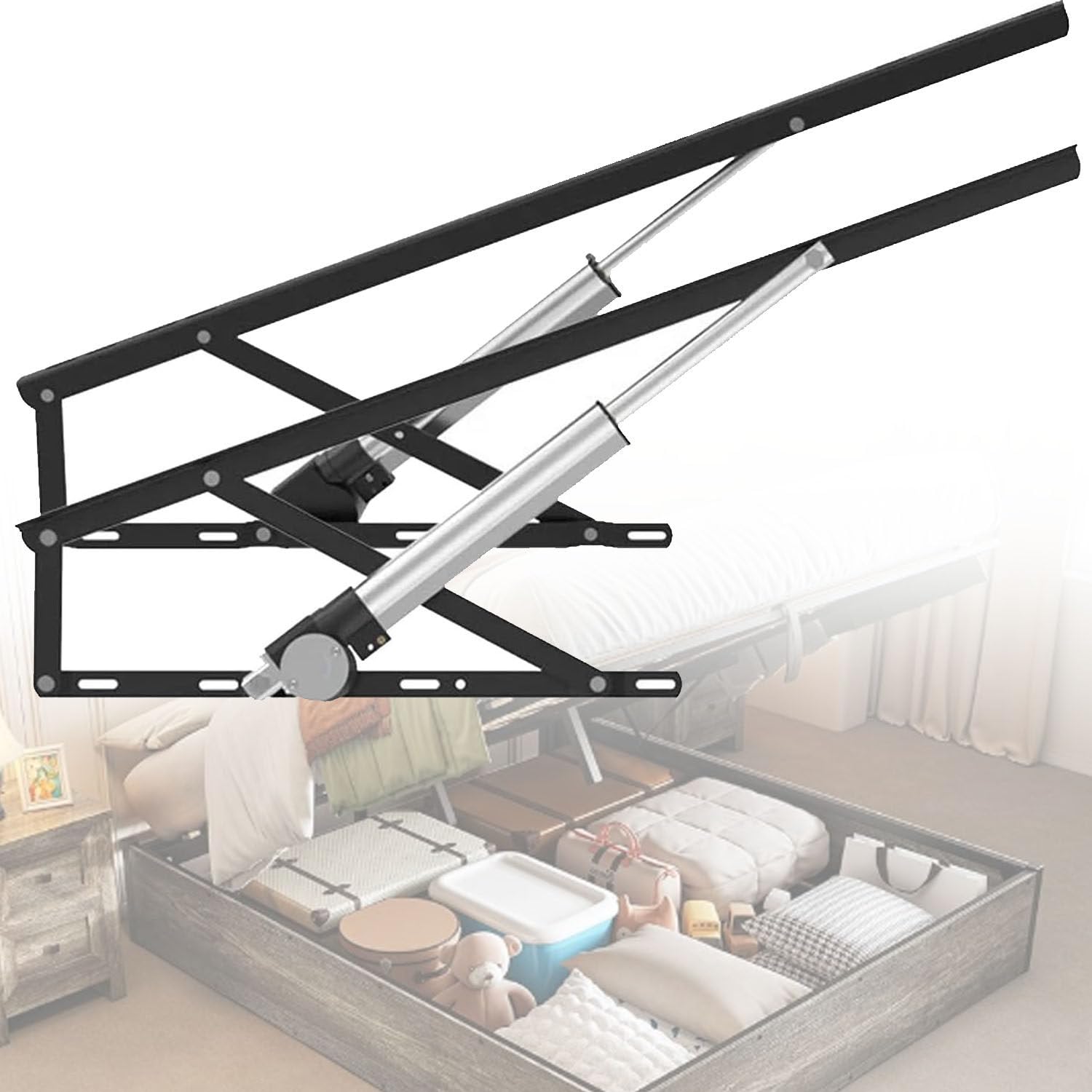 Mecanismo eléctrico de elevación de cama, elevadores de cama resistentes, carga de 600 kg, juego de resortes de gas con control remoto, elevación que ahorra espacio para cama y sofá, proyecto de